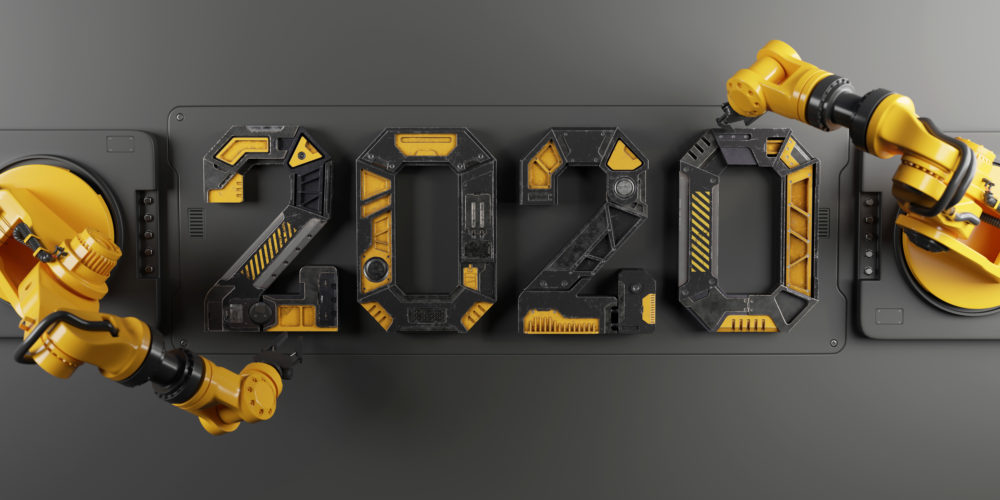 New Year 2020 Made From Robot Alphabet